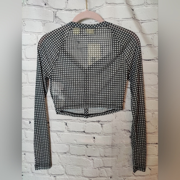 Levi's Sheer Long Sleeve Cropped Top Size XS NEW - Picture 2 of 6